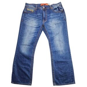 Realtree Mens Straight Leg Jeans Dark Wash Camo‎ Detail 40x34 New